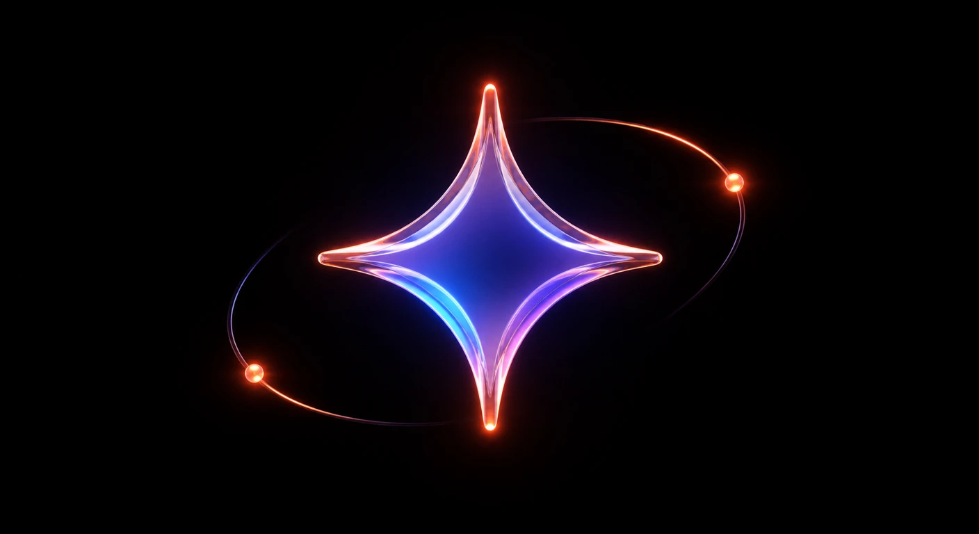 Glass Gemini symbol with blue and violet light