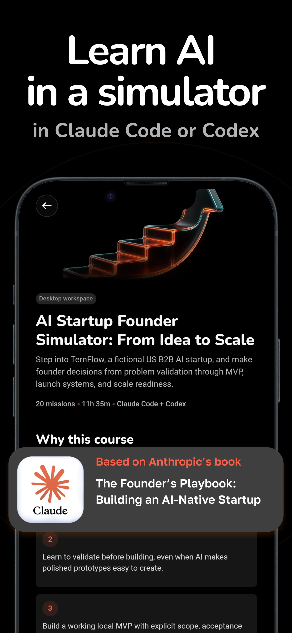 WexAI App Store preview showing an interactive AI simulator course